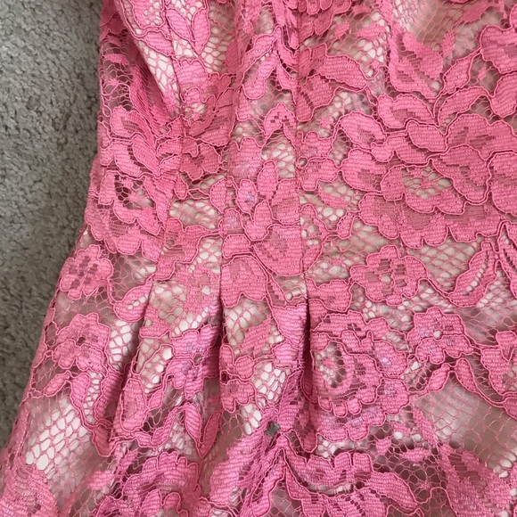 Pink lace A-line cocktail dress - Picture 5 of 7